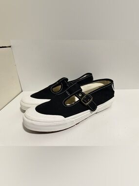 Vans Style 93 Black Canvas Mary Jane Sneakers with Buckle
